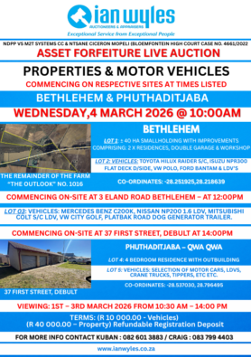 ASSET FORFEITURE LIVE AUCTION - WED, 4 MARCH 2026